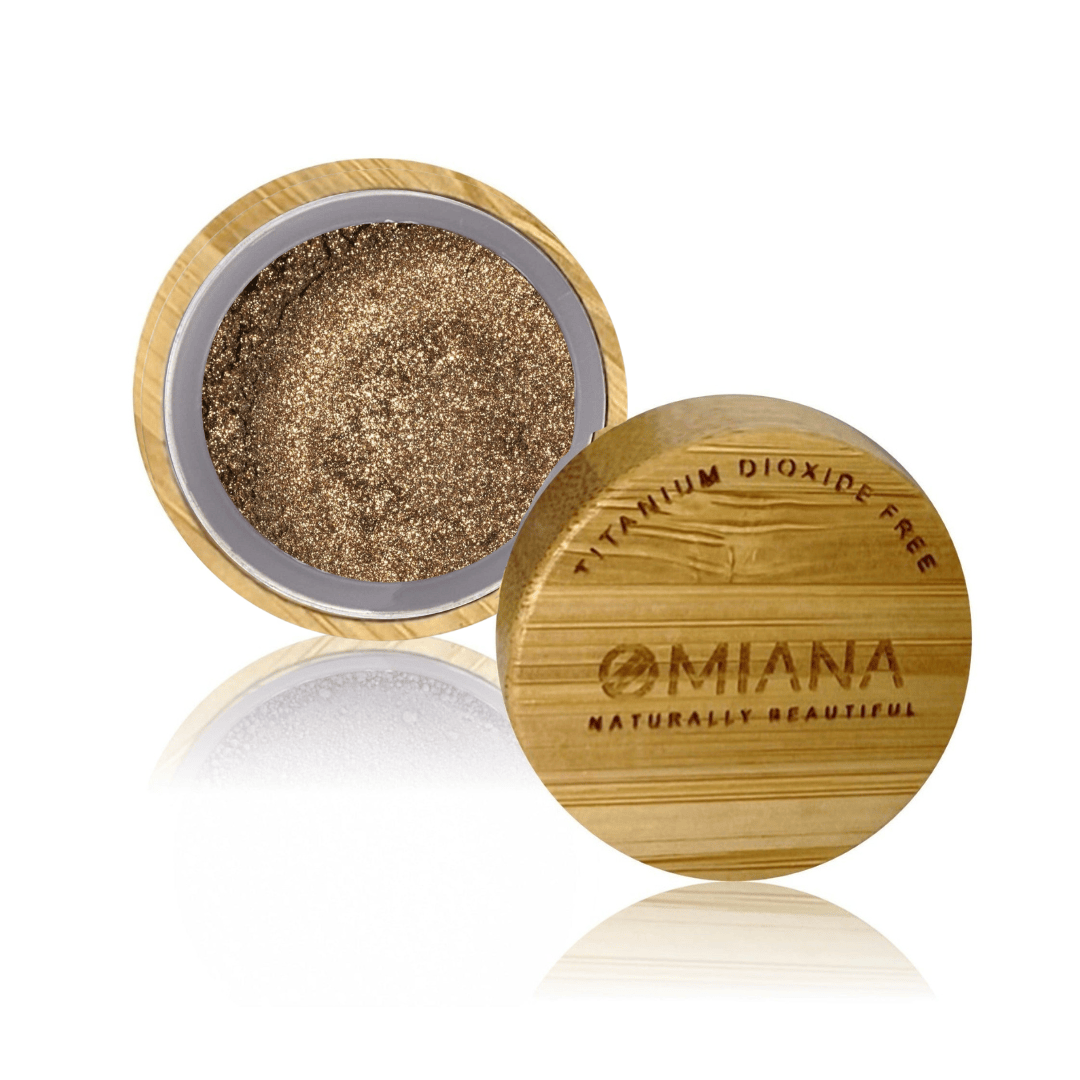 Omiana Beauty Eyeshadow Golden Olive Shimmer Loose Powder Two-Ingredient Shimmer Eyeshadow  - No Titanium Dioxide, Zinc Oxide, Clay, & More!