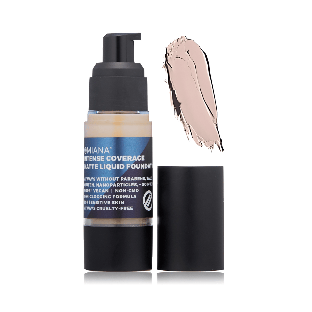 Omiana Cosmetics Foundation Natural Porcelain Intense Coverage Liquid Foundation - Mica-Free, Talc-Free, & More!
