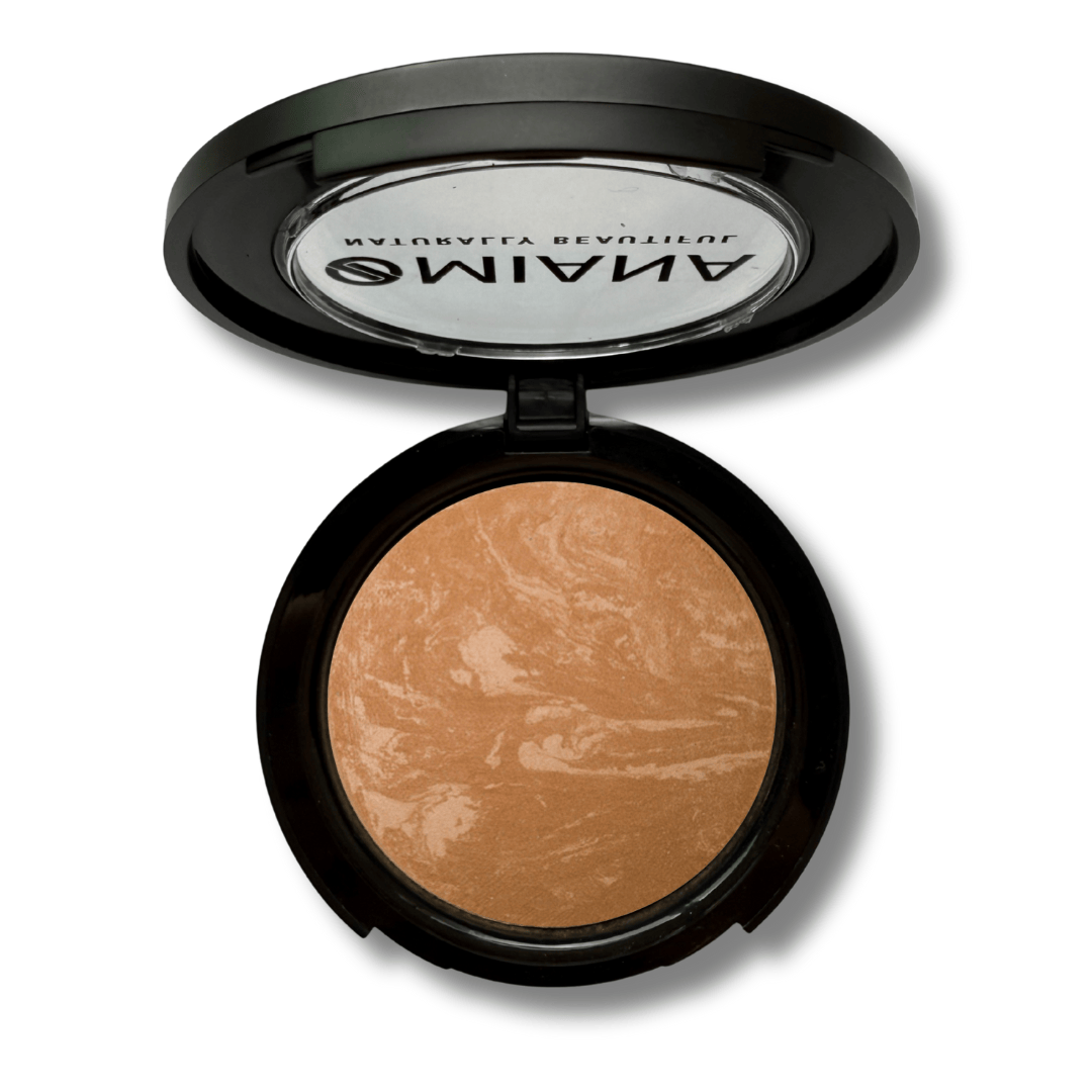 Omiana Natural Cosmetics Foundation Caramel Adaptive Pressed Powder Foundation - Titanium Dioxide-Free, & More!